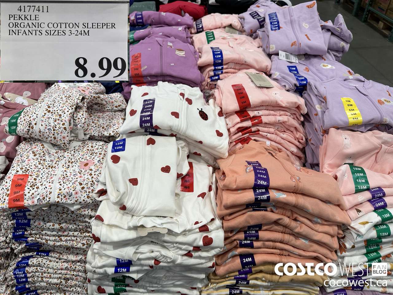 4177411 PEKKLE ORGANIC COTTON SLEEPER INFANTS SIZES 3-24M $8.99