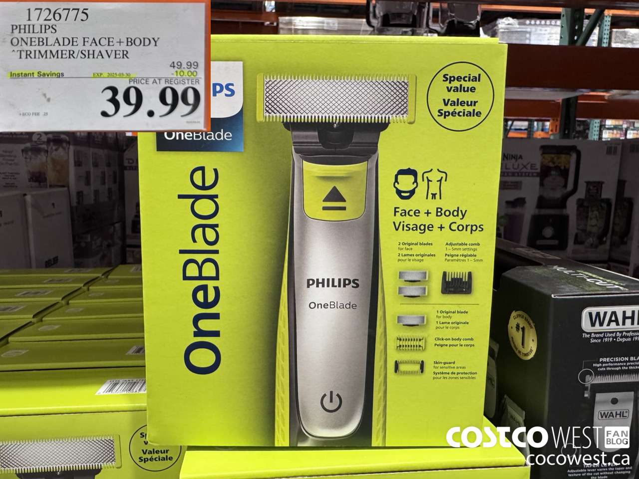 1726775 PHILIPS ONEBLADE FACE + BODY TRIMMER/SHAVER ($10.00 INSTANT SAVINGS EXPIRES ON 2025-03-30) $39.99