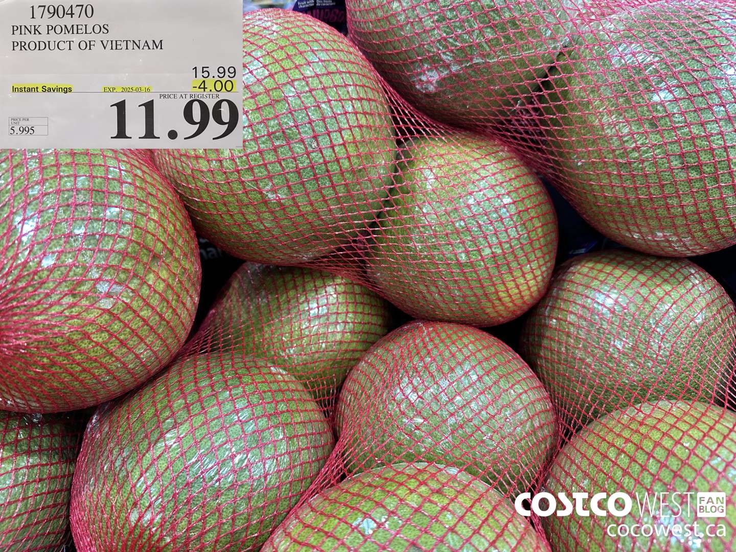 1790470 PINK PUMMELO PRODUCT OF VIETNAM ($4.00 INSTANT SAVINGS EXPIRES ON 2025-03-16) $11.99