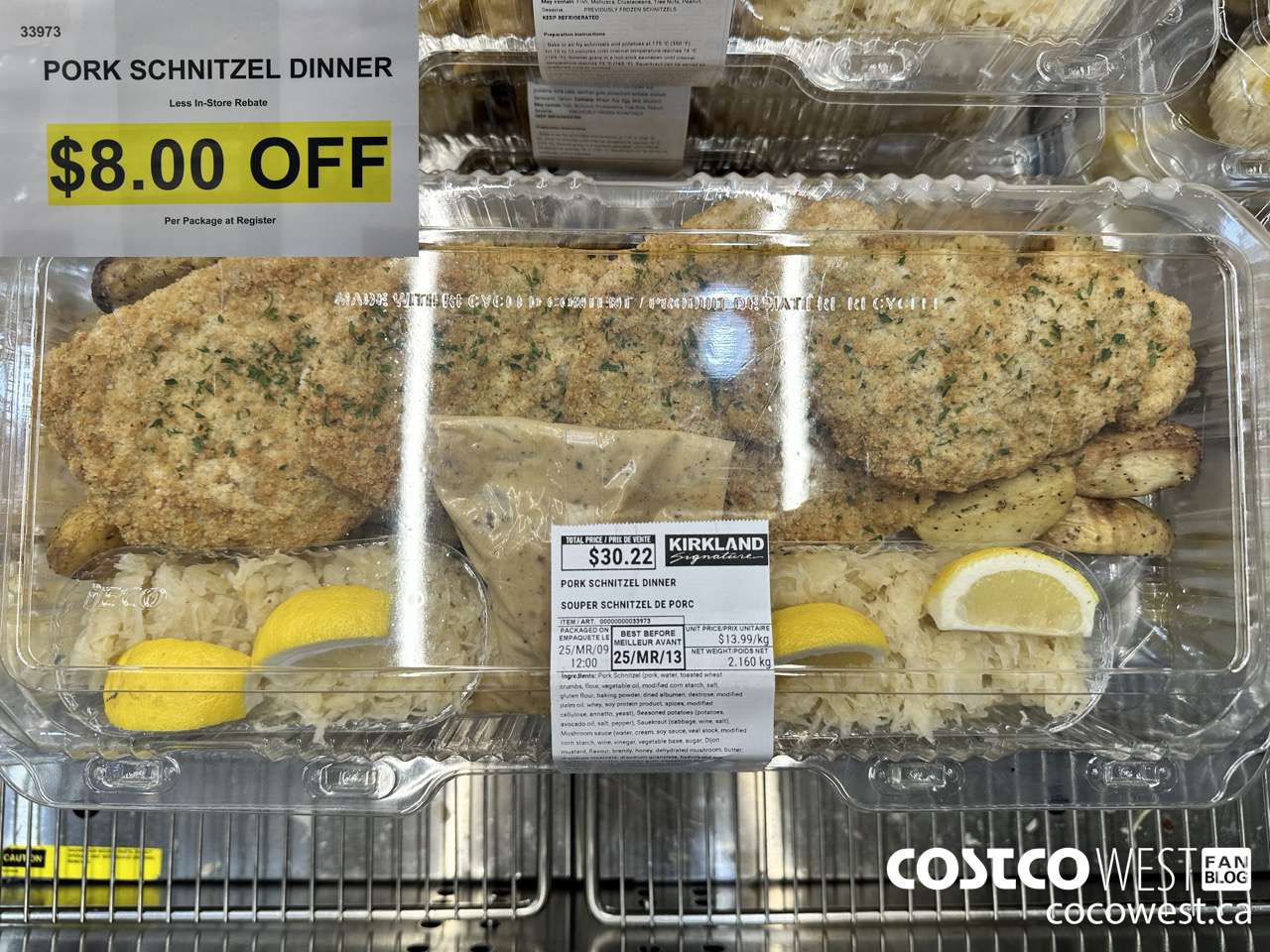 33973 PORK SCHNITZEL DINNER ($8.00 INSTANT SAVINGS)