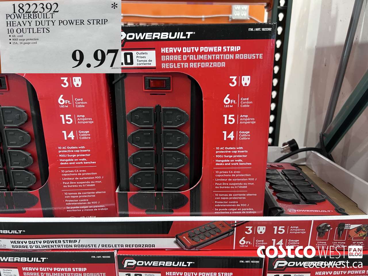 1822392 POWERBUILT HEAVY DUTY POWER STRIP 10 OUTLETS $9.97