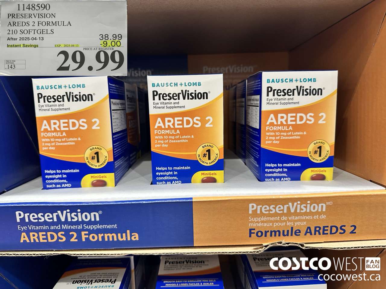 1148590 PRESERVISION AREDS 2 FORMULA 210 SOFTGELS ($9.00 INSTANT SAVINGS EXPIRES ON 2025-04-13) $29.99