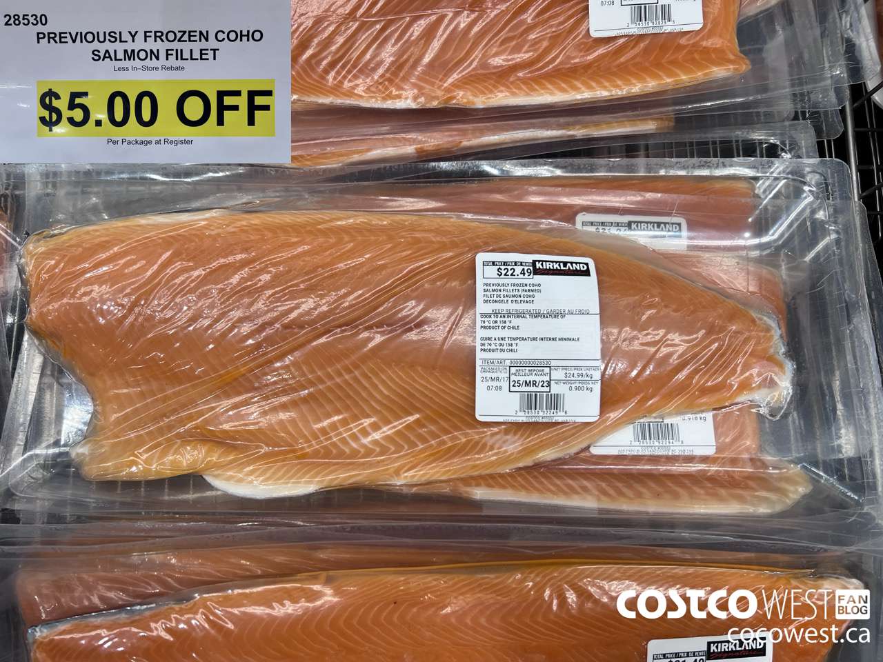 28530 PREVIOUSLY FROZEN COHO SALMON FILLET ($5.00 INSTANT SAVINGS)