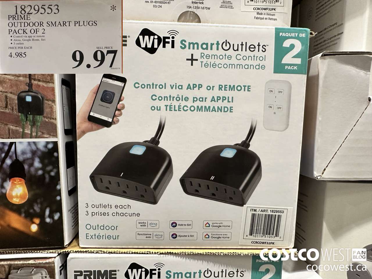 1829553 PRIME OUTDOOR SMART PLUGS PACK OF 2 $9.97