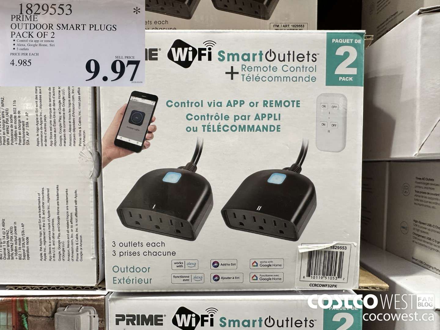 1829553 PRIME OUTDOOR SMART PLUGS PACK OF 2 $9.97