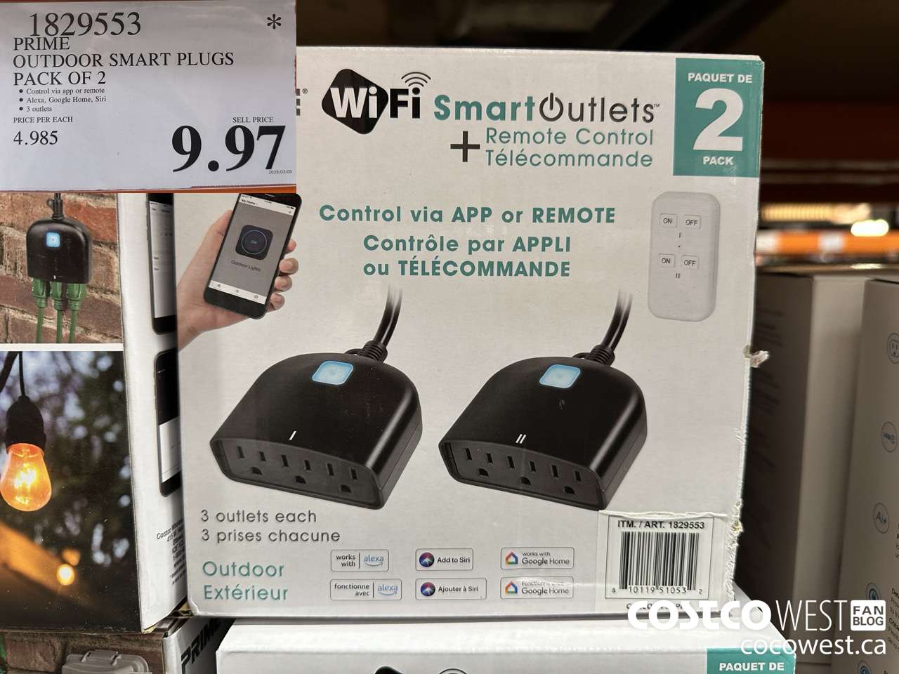 1829553 PRIME OUTDOOR SMART PLUGS PACK OF 2 $9.97