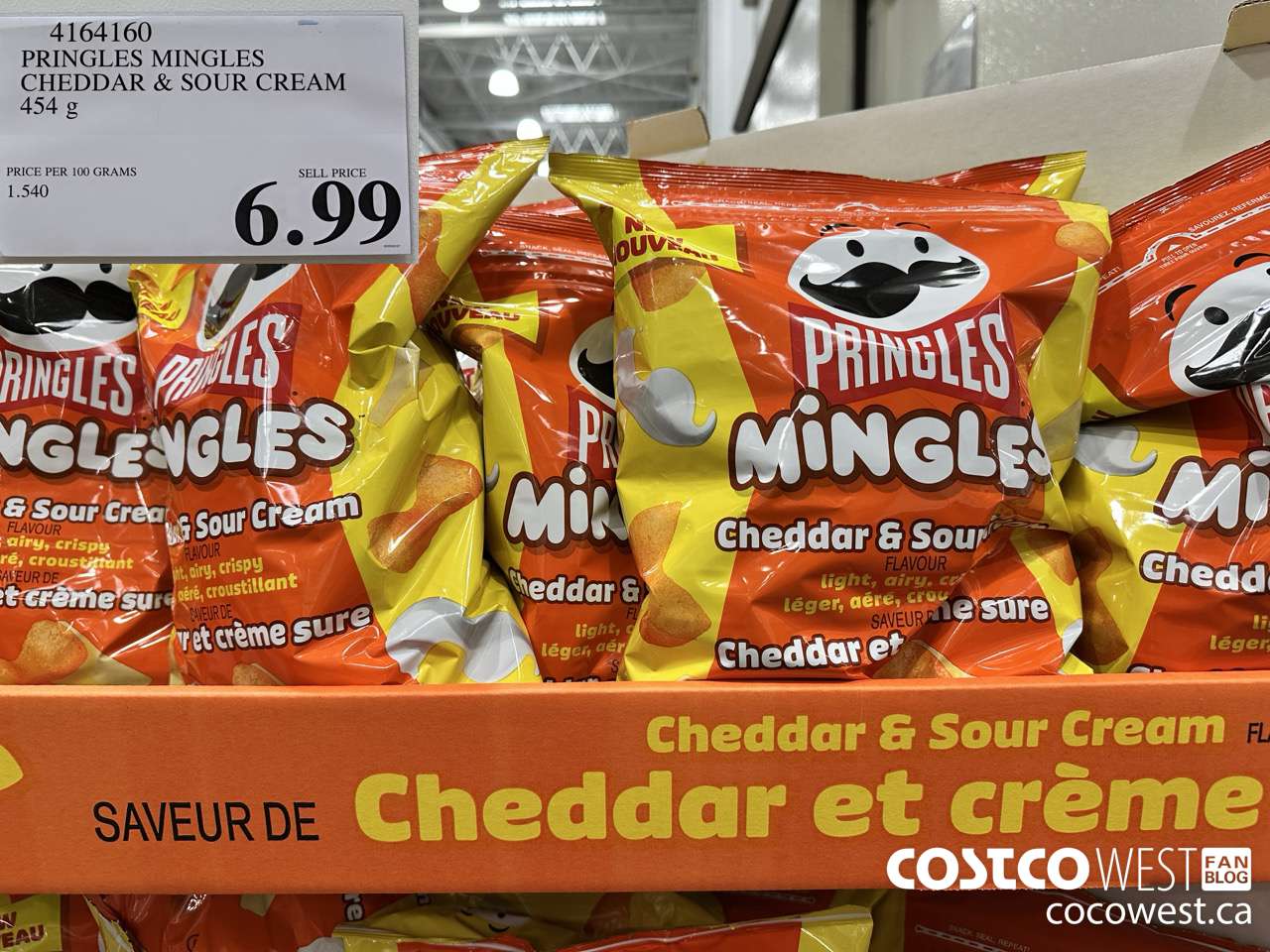 4164160 PRINGLES MINGLES CHEDDAR & SOUR CREAM 454G $6.99