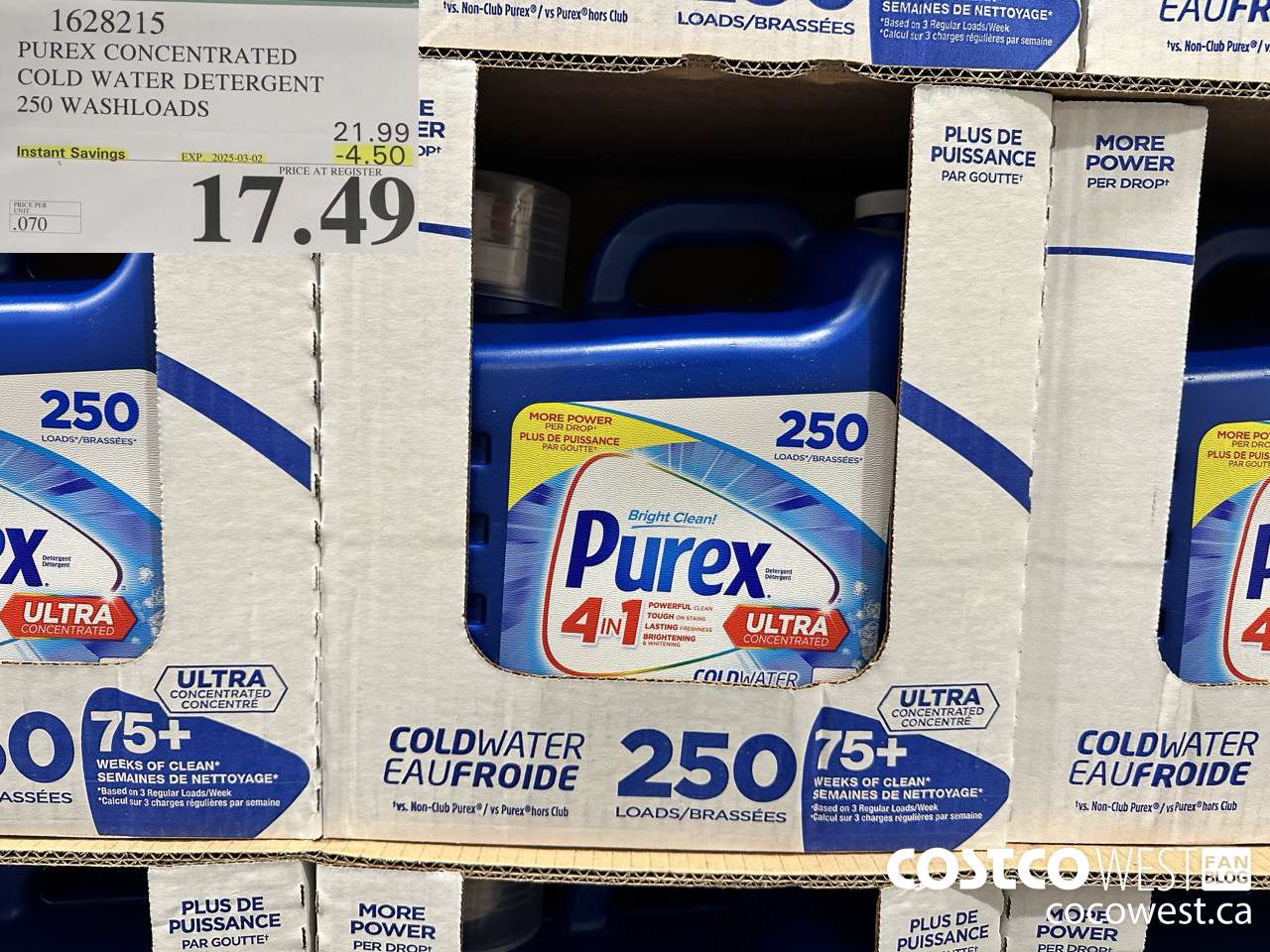 1628215 PUREX CONCENTRATED COLD WATER DETERGENT 250 WASHLOADS ($4.50 INSTANT SAVINGS EXPIRES ON 2025-03-02) $17.49