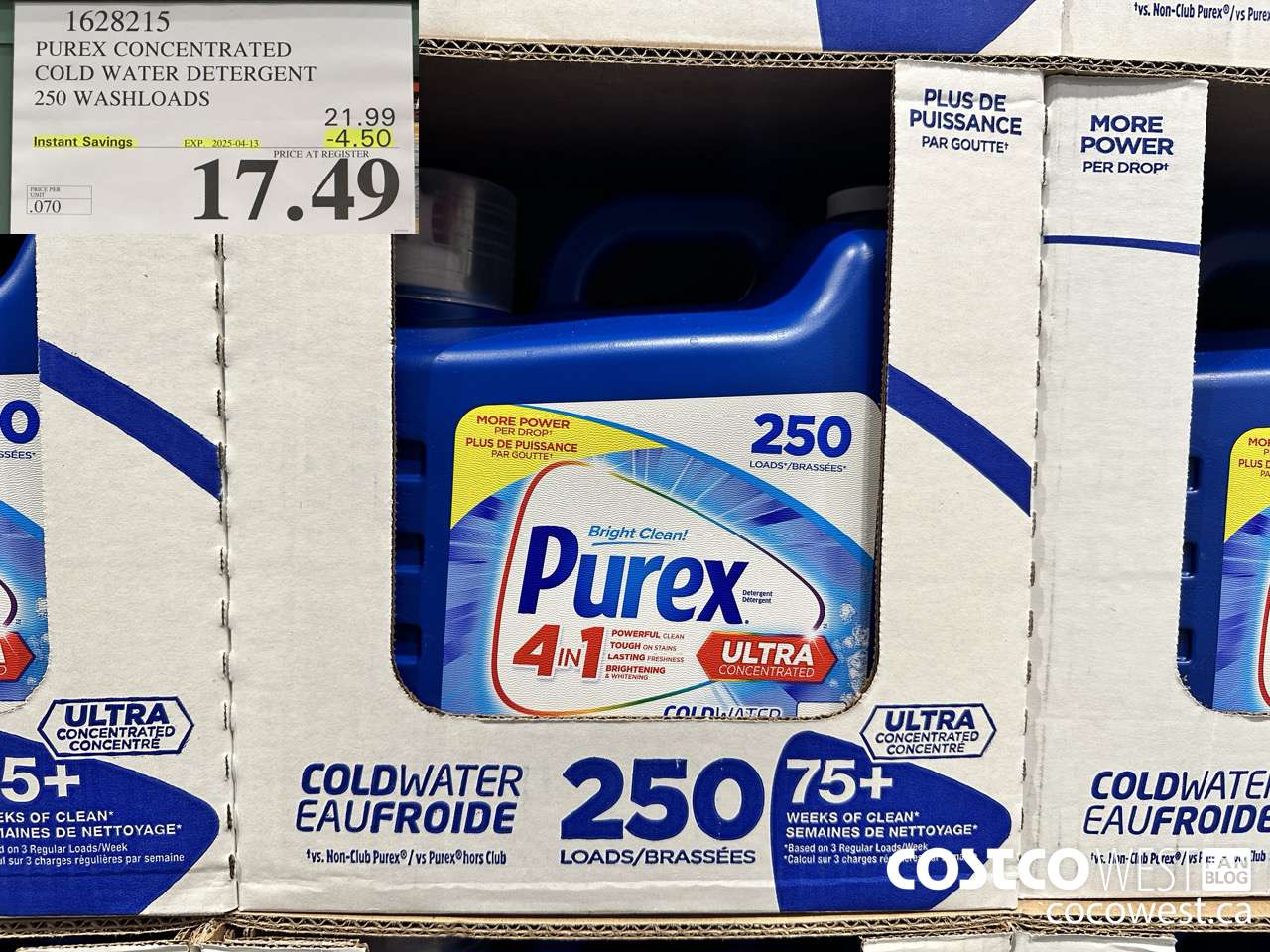1628215 PUREX CONCENTRATED COLD WATER DETERGENT 250 WASHLOADS ($4.50 INSTANT SAVINGS EXPIRES ON 2025-04-13) $17.49