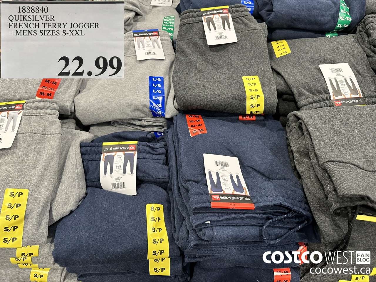 1888840 QUIKSILVER FRENCH TERRY JOGGER MENS SIZES S-XXL $22.99