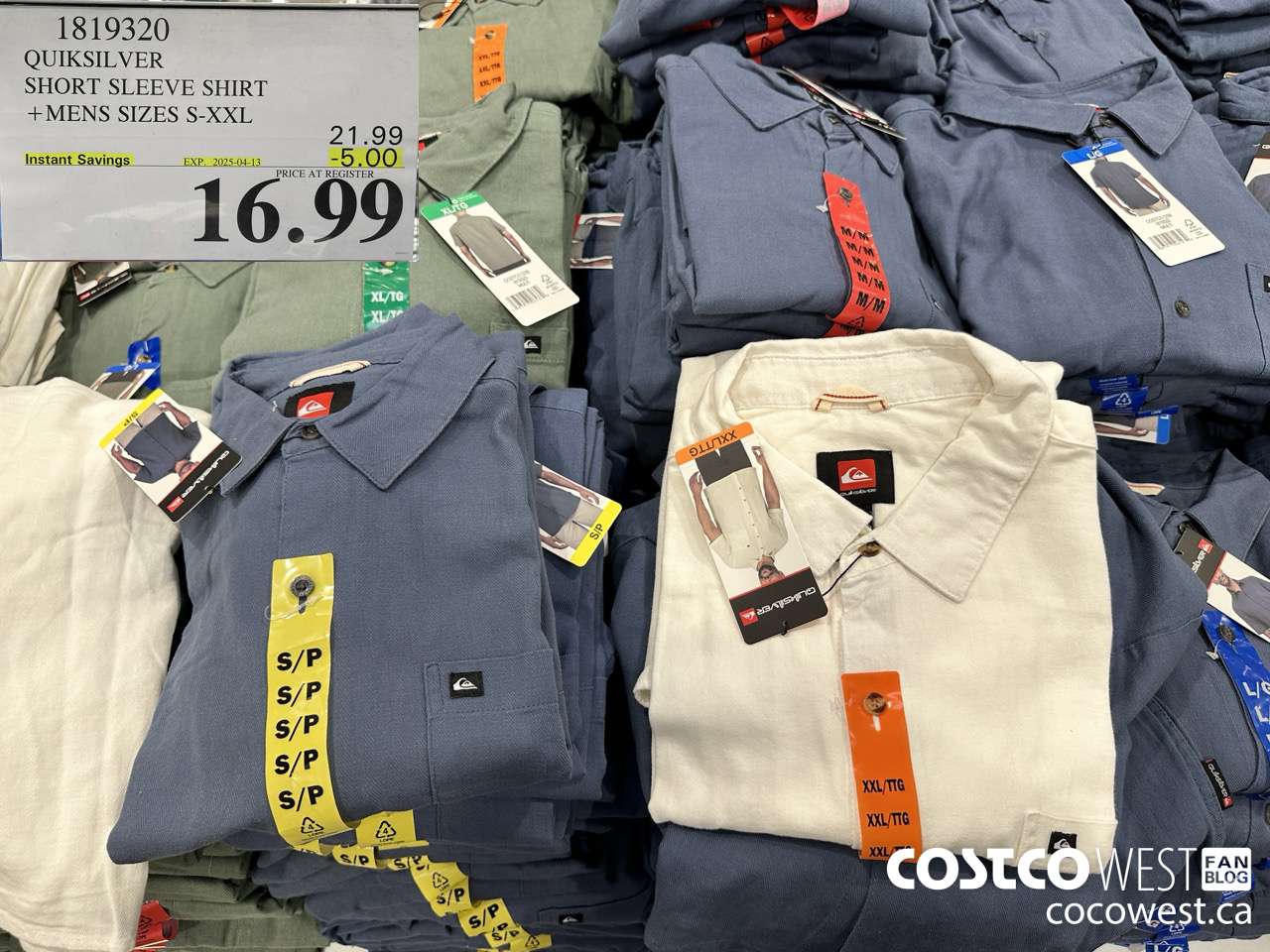 1819320 QUIKSILVER SHORT SLEEVE SHIRT MENS SIZES S-XXL ($5.00 INSTANT SAVINGS EXPIRES ON 2025-04-13) $16.99