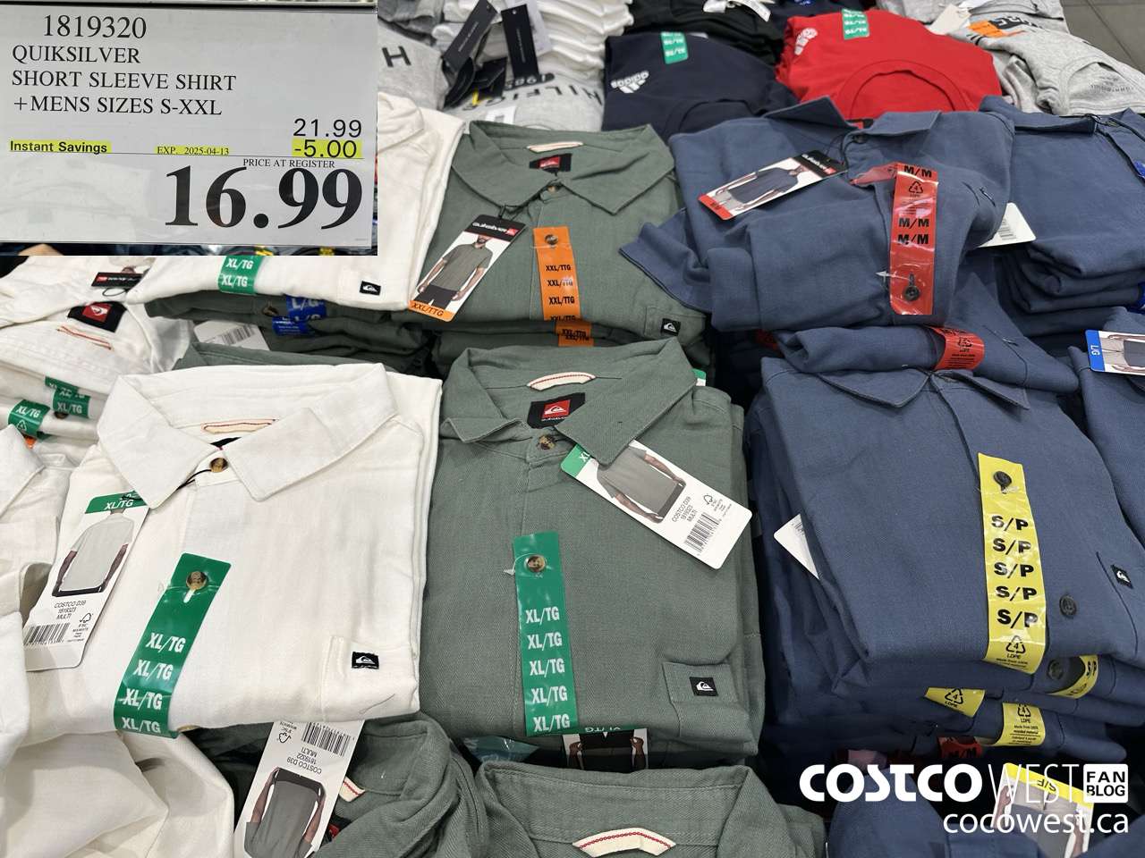 1819320 QUIKSILVER SHORT SLEEVE SHIRT MENS SIZES S-XXL ($5.00 INSTANT SAVINGS EXPIRES ON 2025-04-13) $16.99