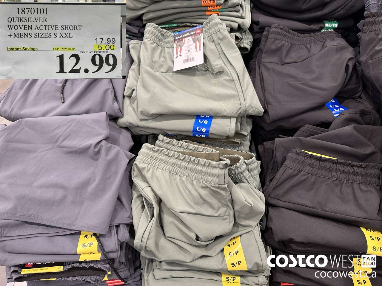 1870101 QUIKSILVER WOVEN ACTIVE SHORT MENS SIZES S-XXL ($5.00 INSTANT SAVINGS EXPIRES ON 2025-04-06) $12.99