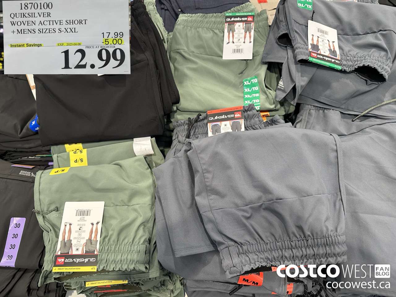 1870100 QUIKSILVER WOVEN ACTIVE SHORT MENS SIZES S-XXL ($5.00 INSTANT SAVINGS EXPIRES ON 2025-04-06) $12.99