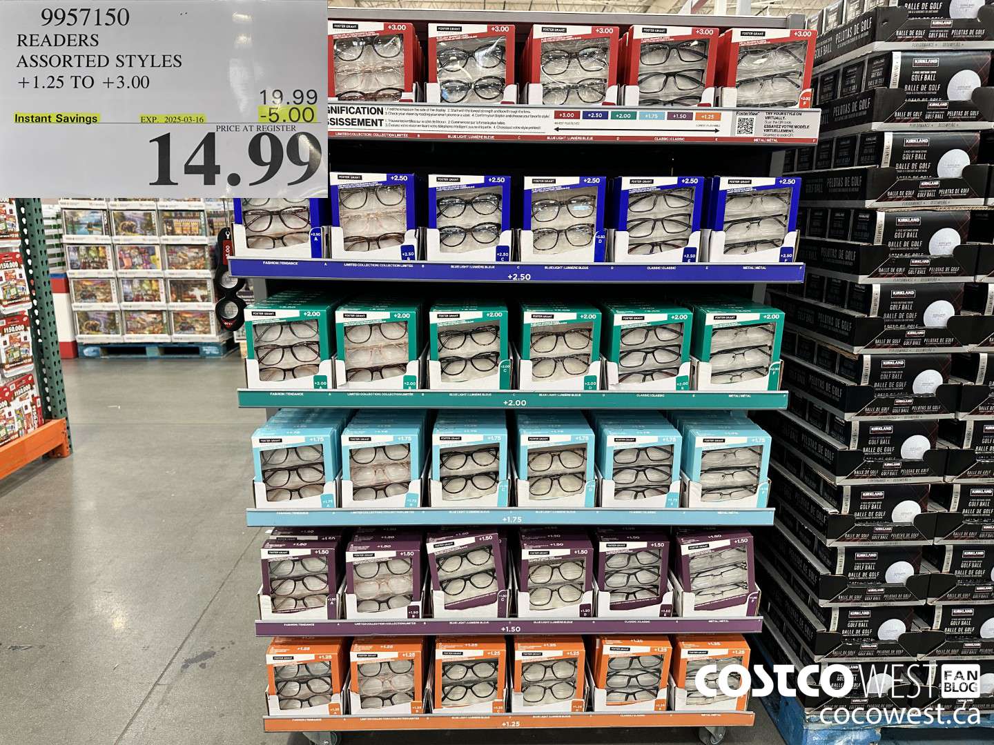 9957150 READERS ASSORTED STYLES +1.25 TO +3.00 ($5.00 INSTANT SAVINGS EXPIRES ON 2025-03-16) $14.99