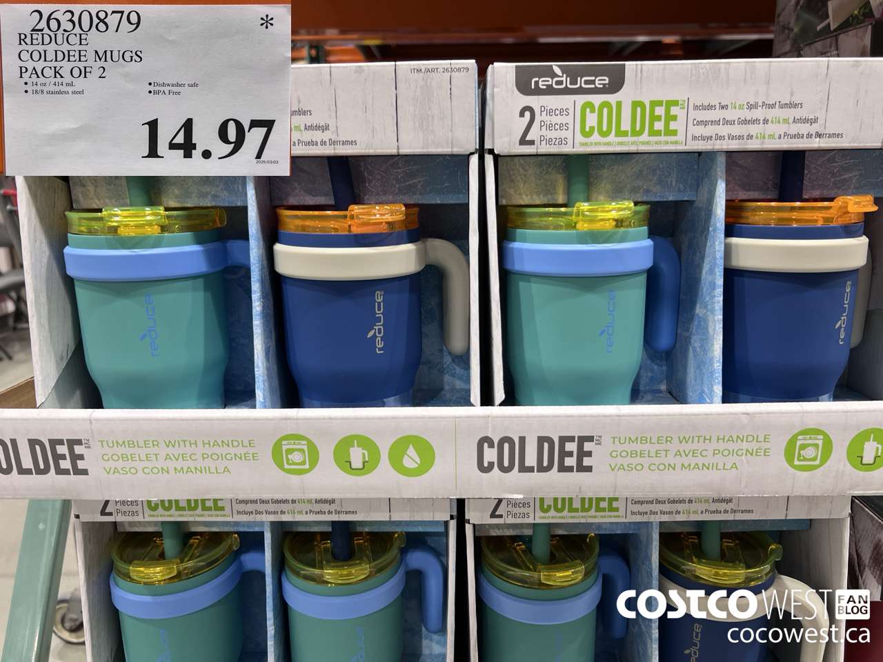 2630879 REDUCE COLDEE MUGS PACK OF 2 $14.97