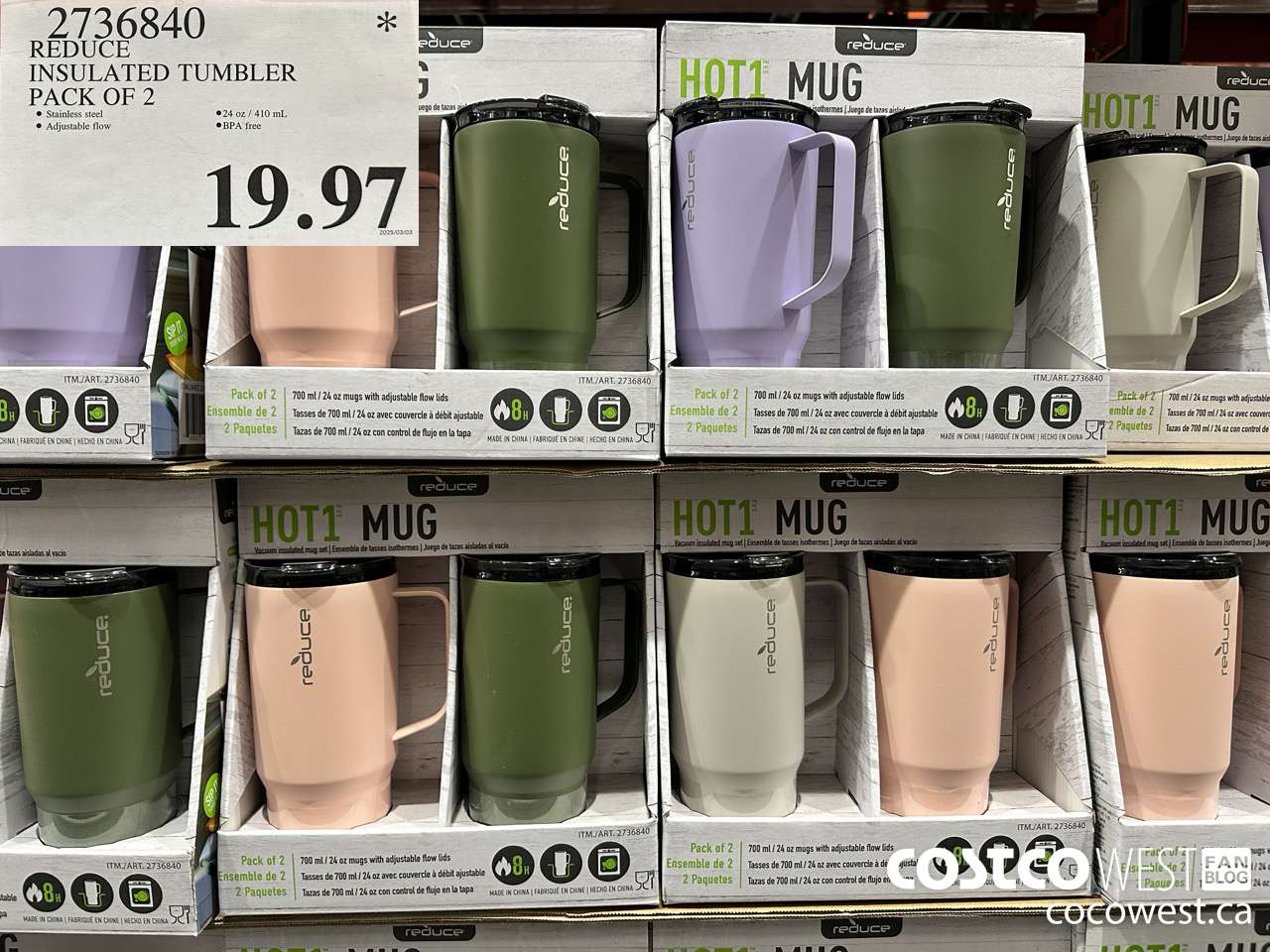 2736840 REDUCE INSULATED TUMBLER PACK OF 2 $19.97