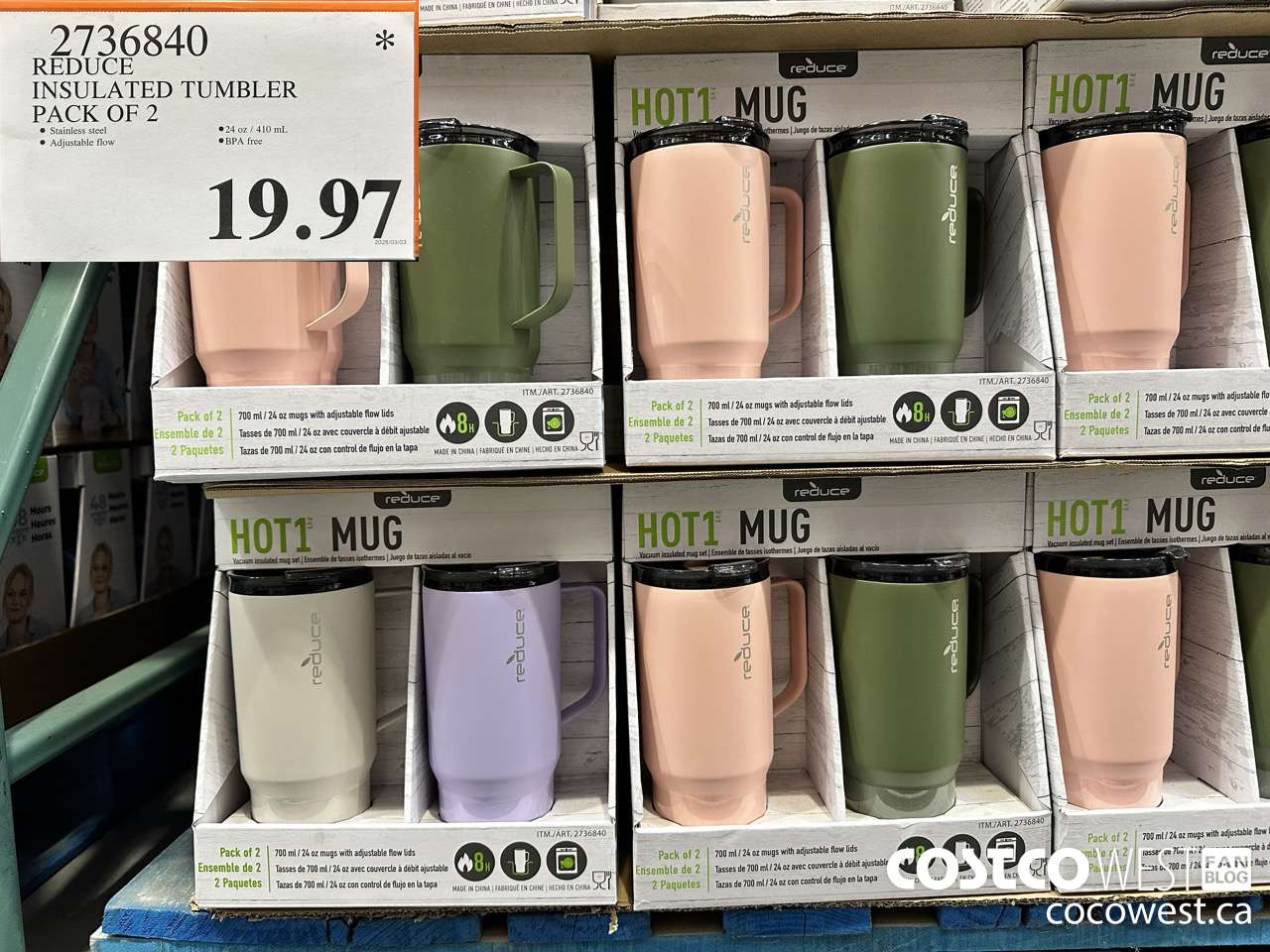 2736840 REDUCE INSULATED TUMBLER PACK OF 2 $19.97
