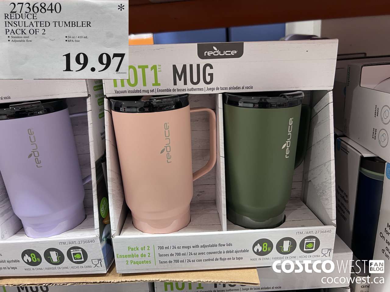 2736840 REDUCE INSULATED TUMBLER PACK OF 2 $19.97