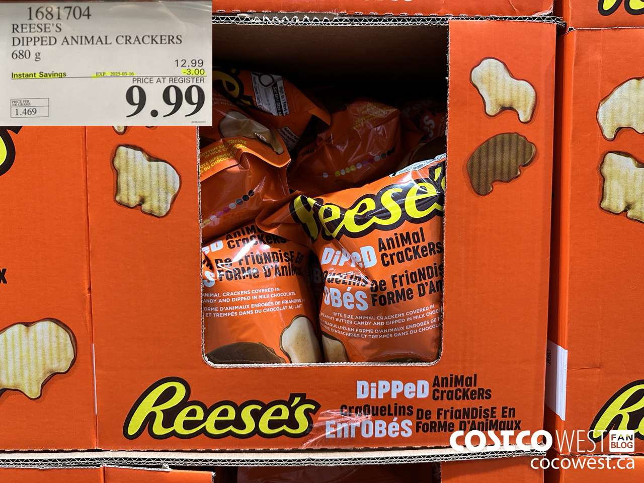 1681704 REESE'S DIPPED ANIMAL CRACKERS 24 OZ ($3.00 INSTANT SAVINGS EXPIRES ON 2025-02-16) $9.99