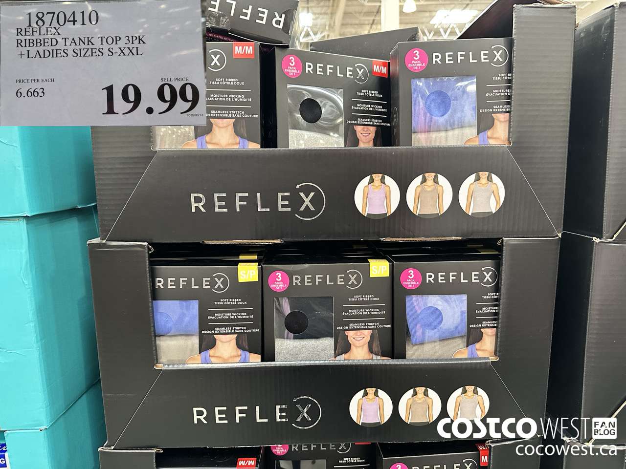 1870410 REFLEX RIBBED TANK TOP 3PK LADIES SIZES S-XXL $19.99