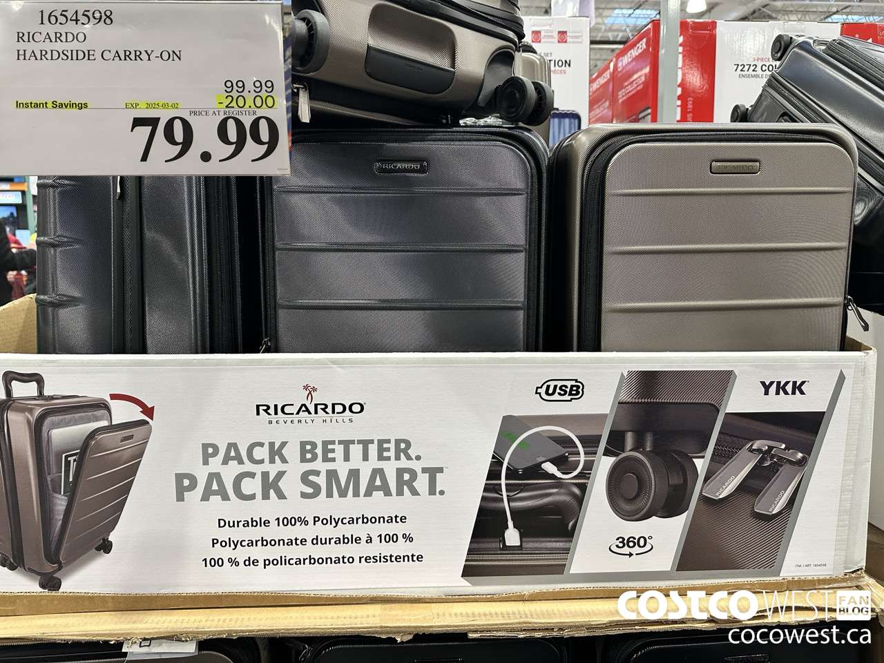 1654598 RICARDO HARDSIDE CARRY-ON ($20.00 INSTANT SAVINGS EXPIRES ON 2025-03-02) $79.99