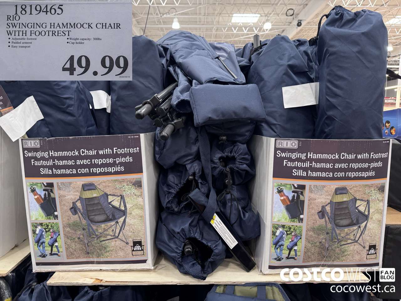 1819465 RIO SWINGING HAMMOCK CHAIR WITH FOOTREST $49.99