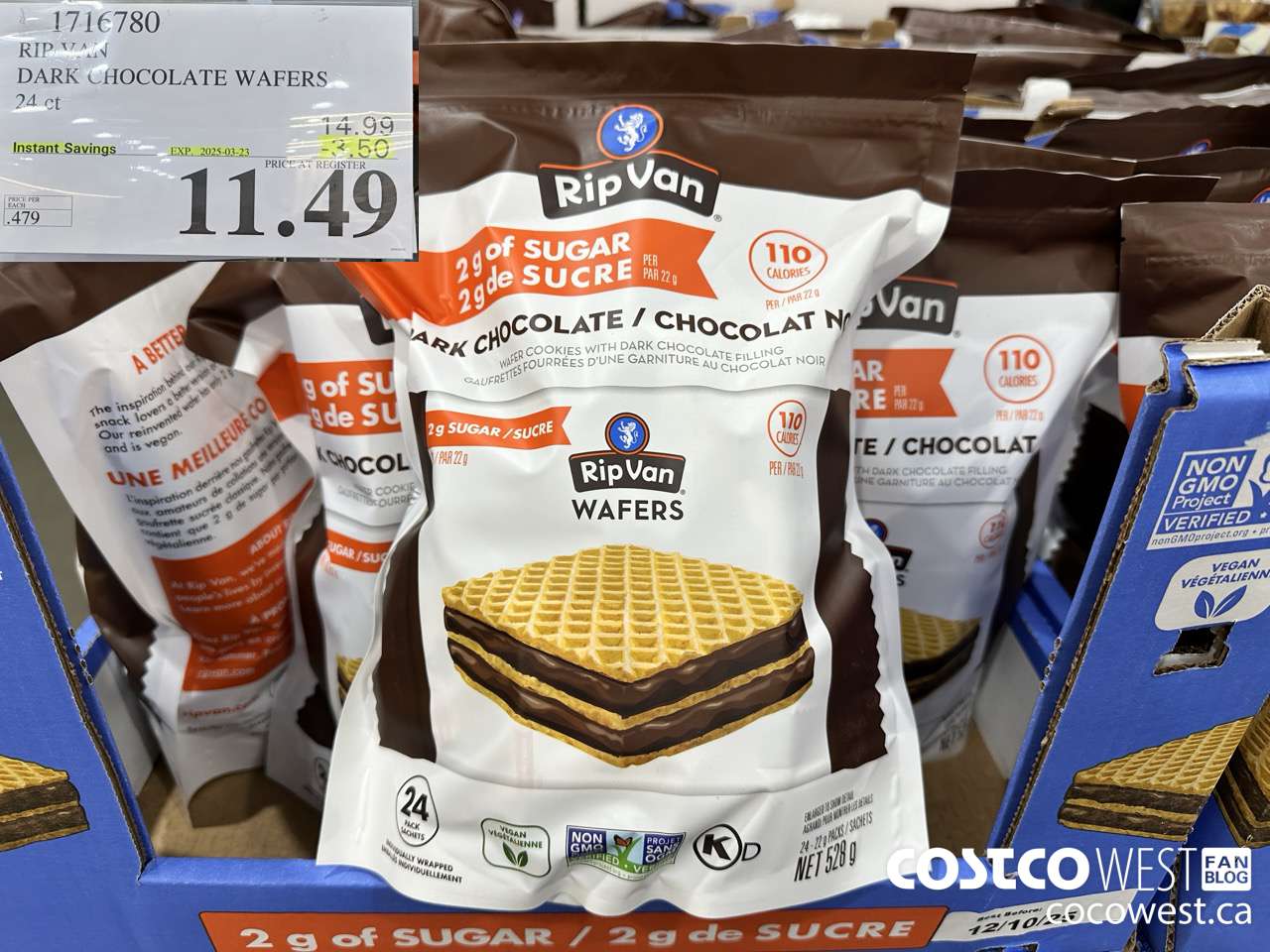 1716780 RIP VAN DARK CHOCOLATE WAFERS 24 CT ($3.50 INSTANT SAVINGS EXPIRES ON 2025-03-23) $14.99