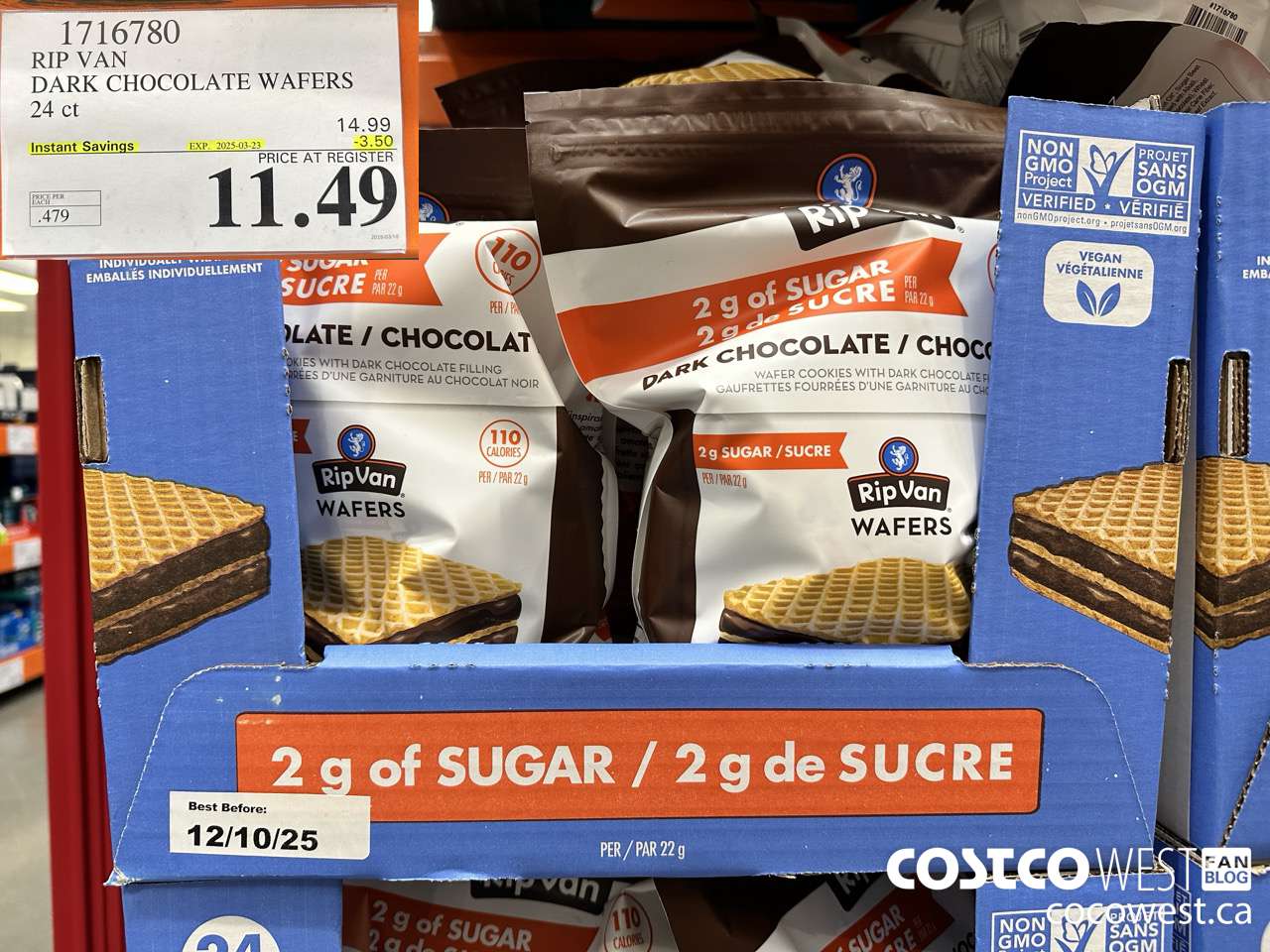 1716780 RIP VAN DARK CHOCOLATE WAFERS 24 CT ($3.50 INSTANT SAVINGS EXPIRES ON 2025-03-23) $11.49