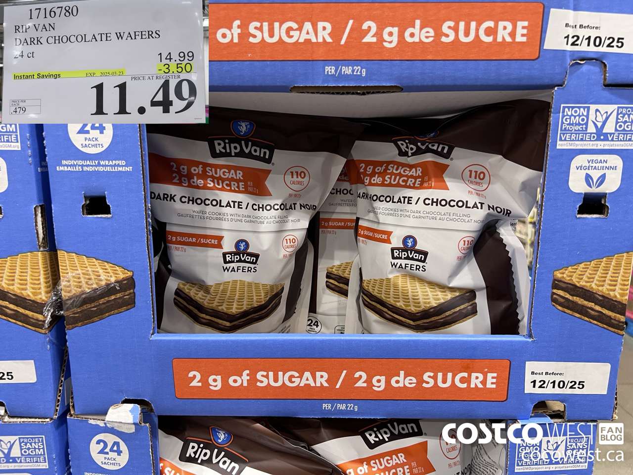 1716780 RIP VAN DARK CHOCOLATE WAFERS 24 CT ($3.50 INSTANT SAVINGS EXPIRES ON 2025-03-23) $11.49