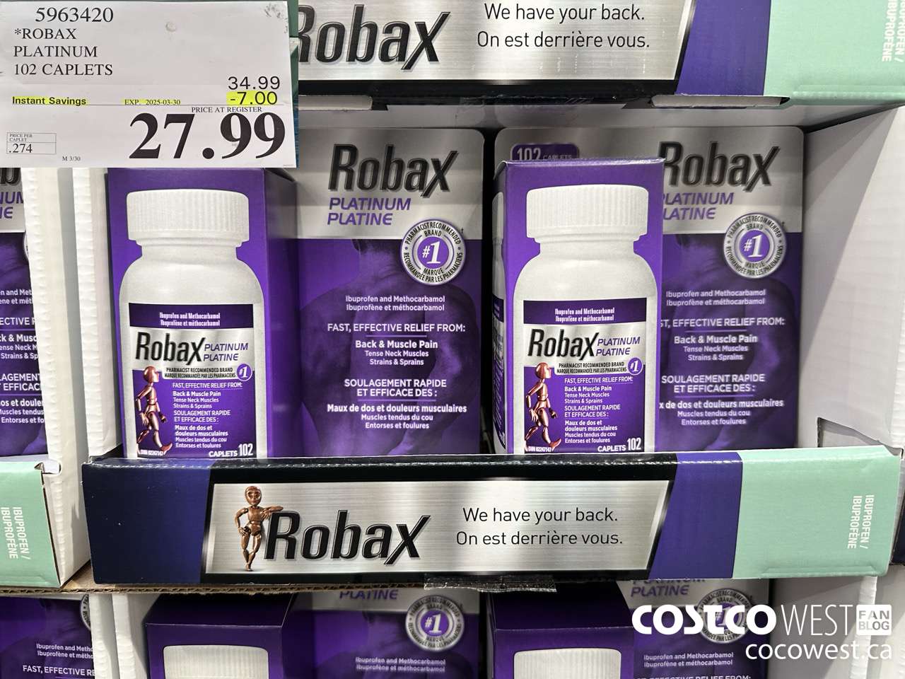 5963420 ROBAX PLATINUM 102 CAPLETS ($7.00 INSTANT SAVINGS EXPIRES ON 2025-03-30) $27.99