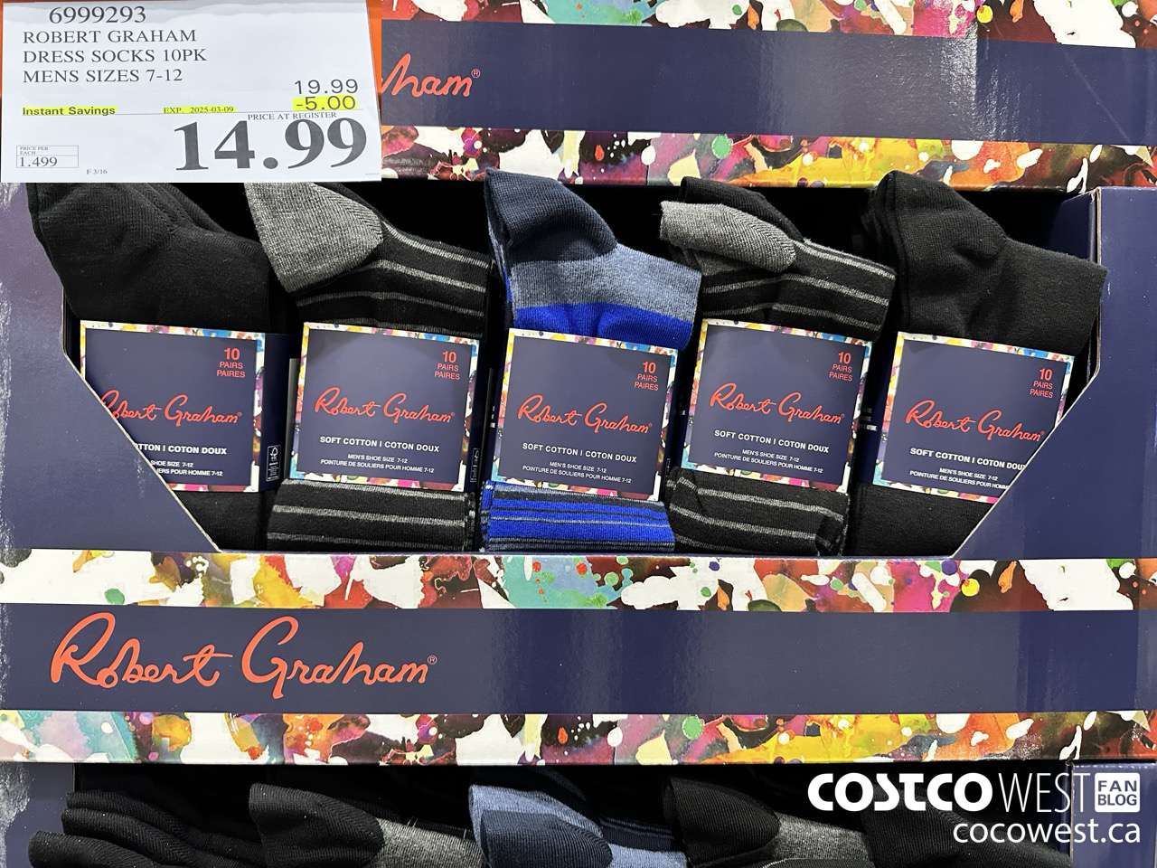 6999293 ROBERT GRATIAM DRESS SOCKS 10PK MENS SIZES 7-12 ($5.00 INSTANT SAVINGS EXPIRES ON 2025-03-09) $14.99