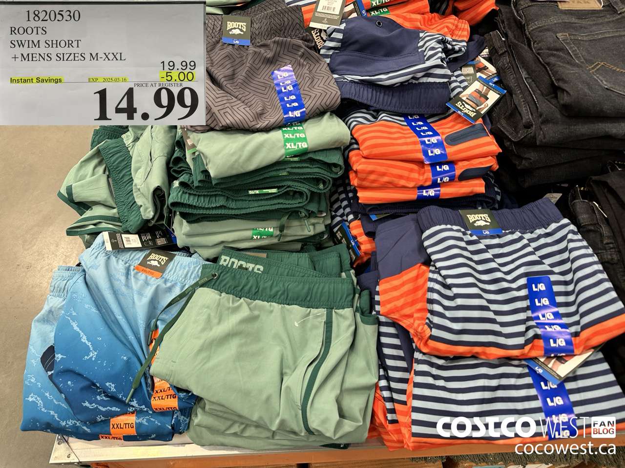 1820530 ROOTS SWIM SHORT MENS SIZES M-XXL  ($5.00 INSTANT SAVINGS EXPIRES ON 2025-03-16) $14.99