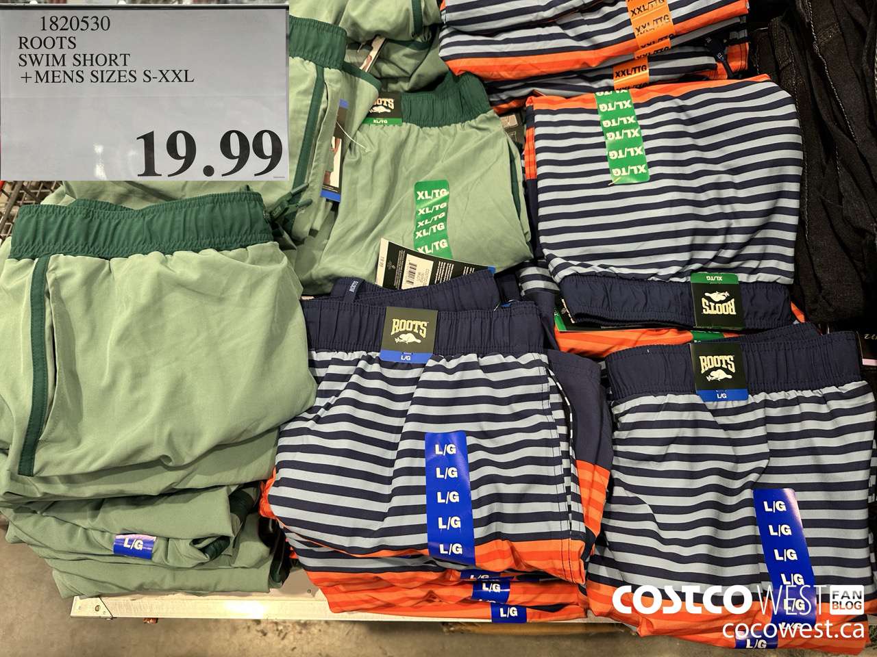 1820530 ROOTS SWIM SHORT MENS SIZES S-XXL $19.99