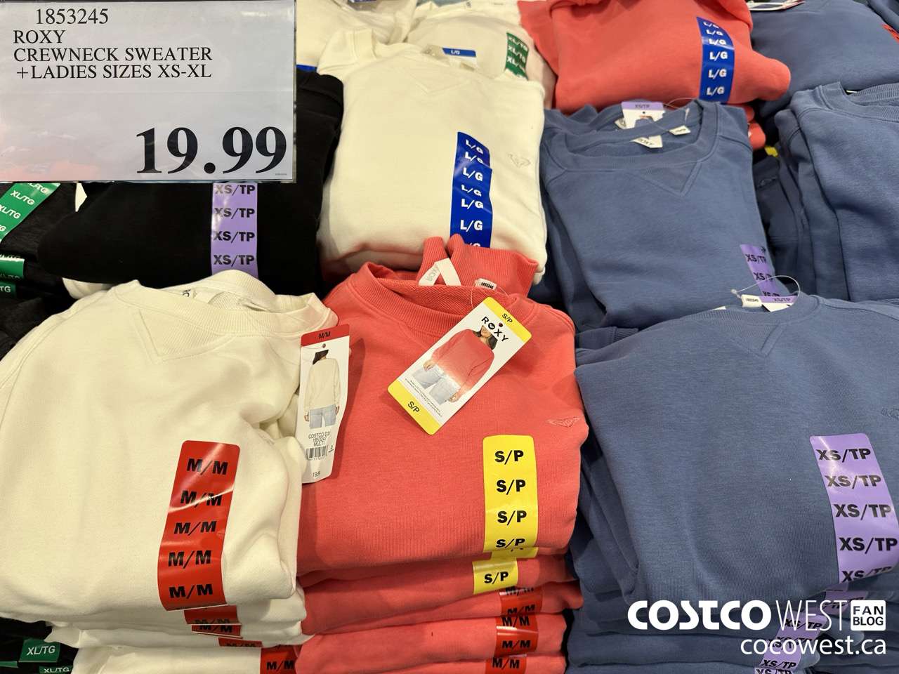 1853245 ROXY CREWNECK SWEATER LADIES SIZES XS-XL $19.99