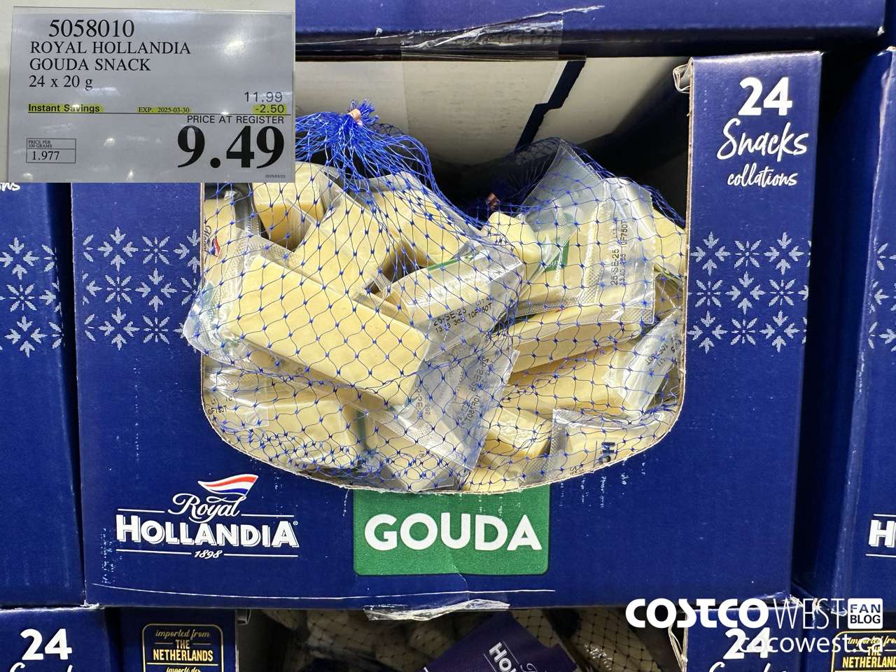 5058010 ROYAL HOLLANDIA GOUDA SNACK 24 x 20 g ($2.50 INSTANT SAVINGS EXPIRES ON 2025-03-30) $9.49