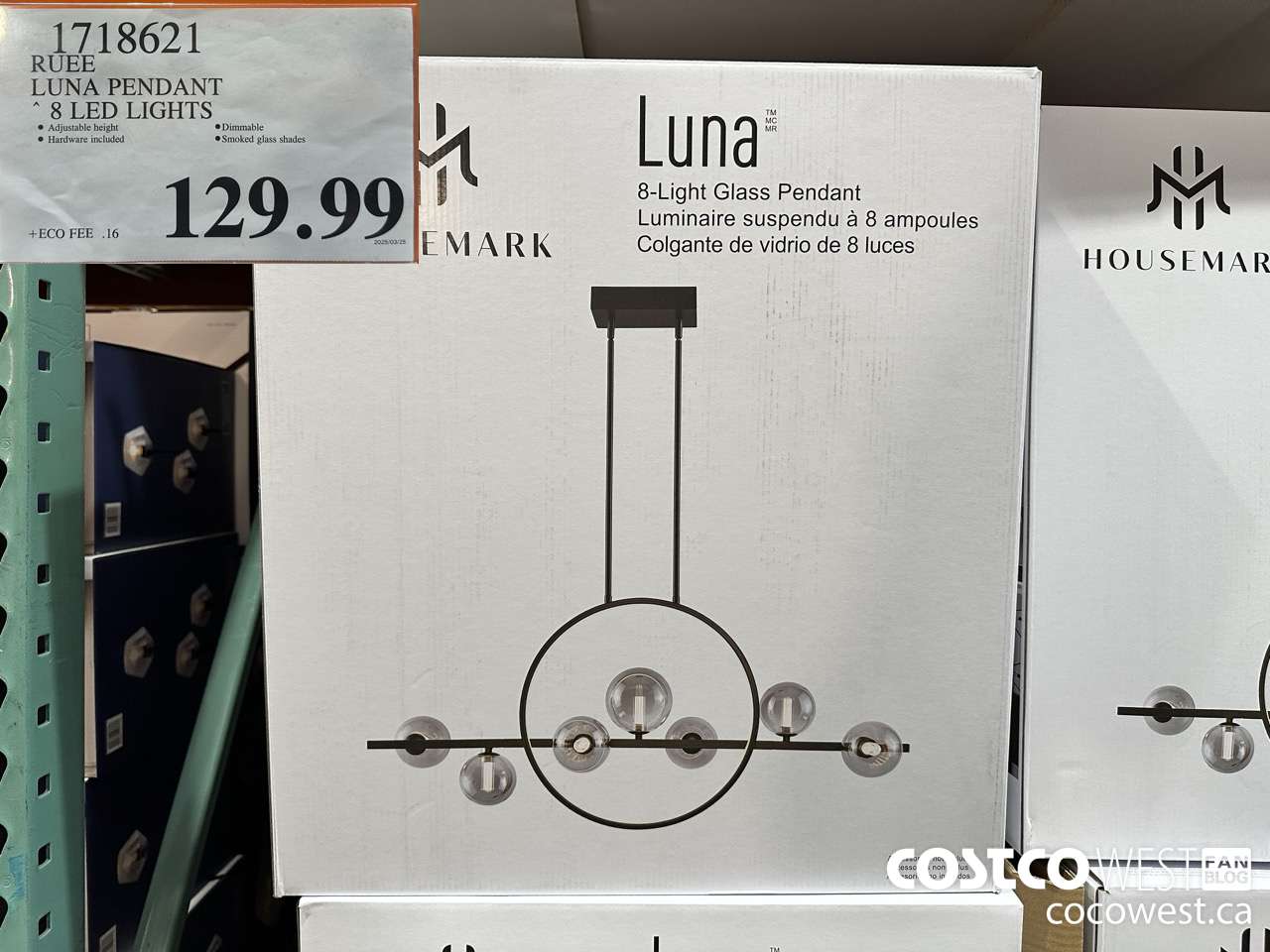 1718621 RUEE LUNA PENDANT 8 LED LIGHTS $129.99