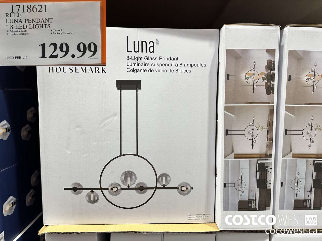 1718621 RUEE LUNA PENDANT 8 LED LIGHTS $129.99