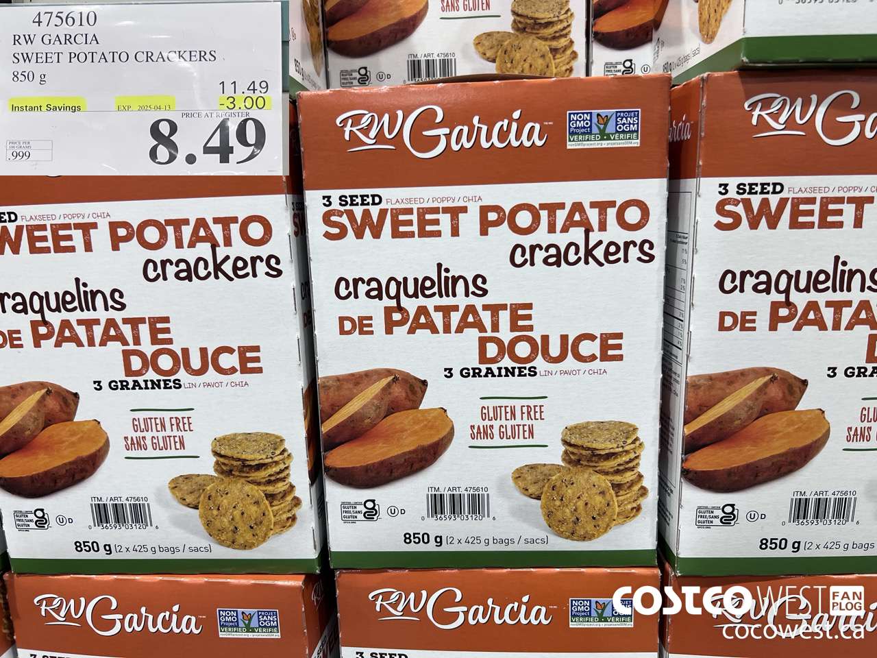 475610 RW GARCIA SWEET POTATO CRACKERS 850 g ($3.00 INSTANT SAVINGS EXPIRES ON 2025-04-13) $8.49