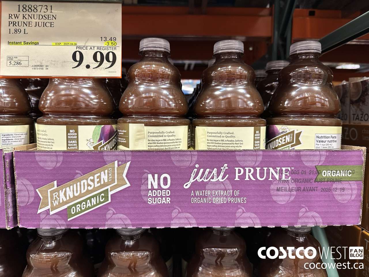 1888731 RW KNUDSEN PRUNE JUICE 1.89L ($4.50 INSTANT SAVINGS EXPIRES ON 2025-04-06) $9.99