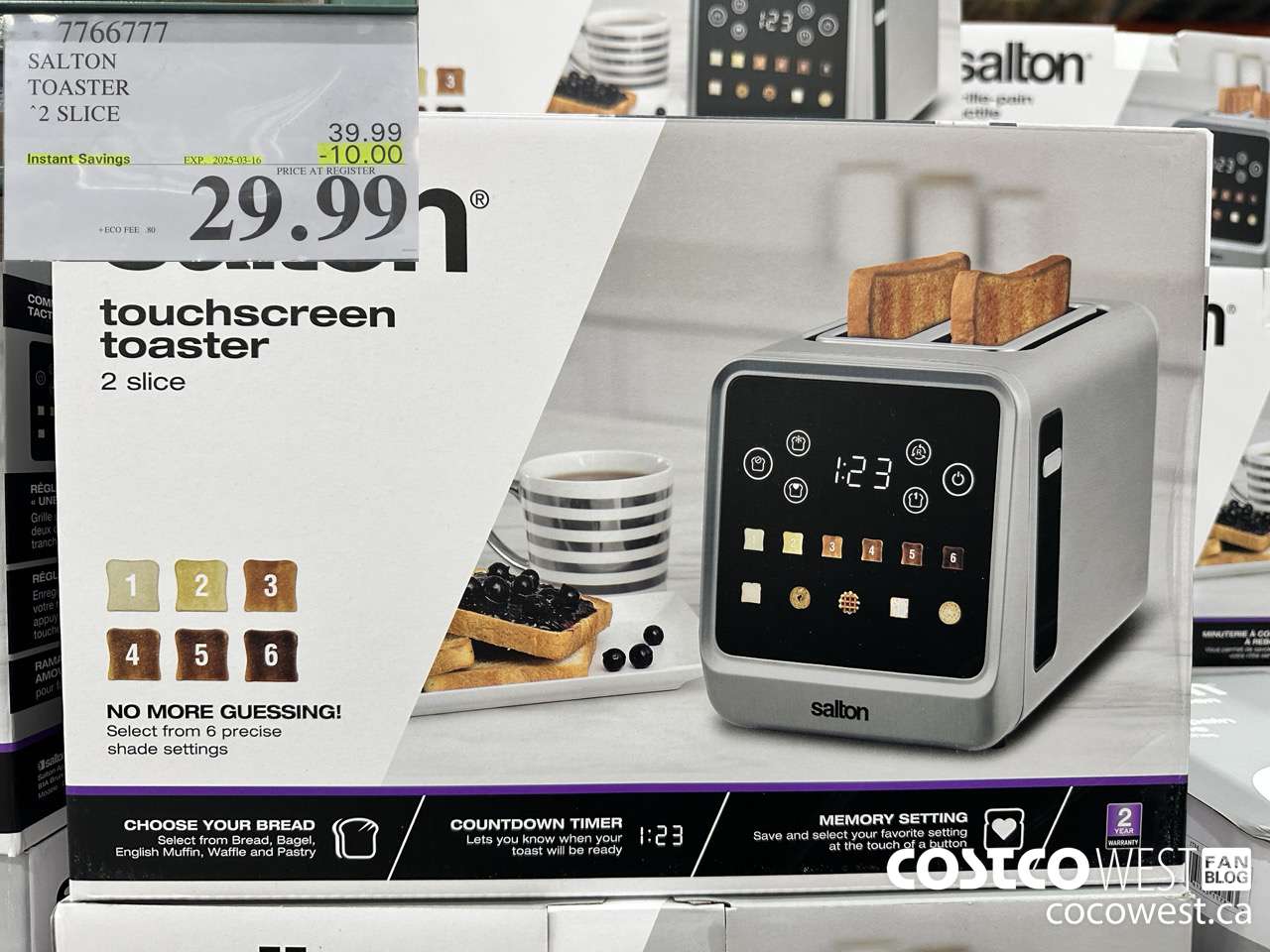 7766777 SALTON TOASTER 2 SLICE ($10.00 INSTANT SAVINGS EXPIRES ON 2025-03-16) $29.99