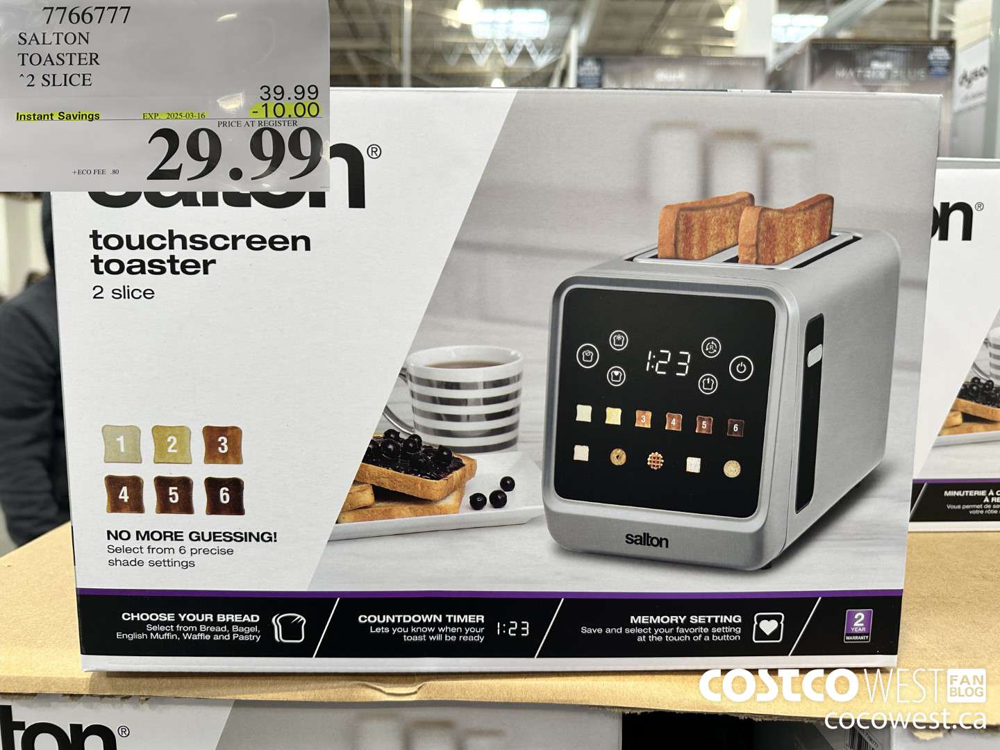7766777 SALTON TOASTER 2 SLICE ($10.00 INSTANT SAVINGS EXPIRES ON 2025-03-16) $29.99