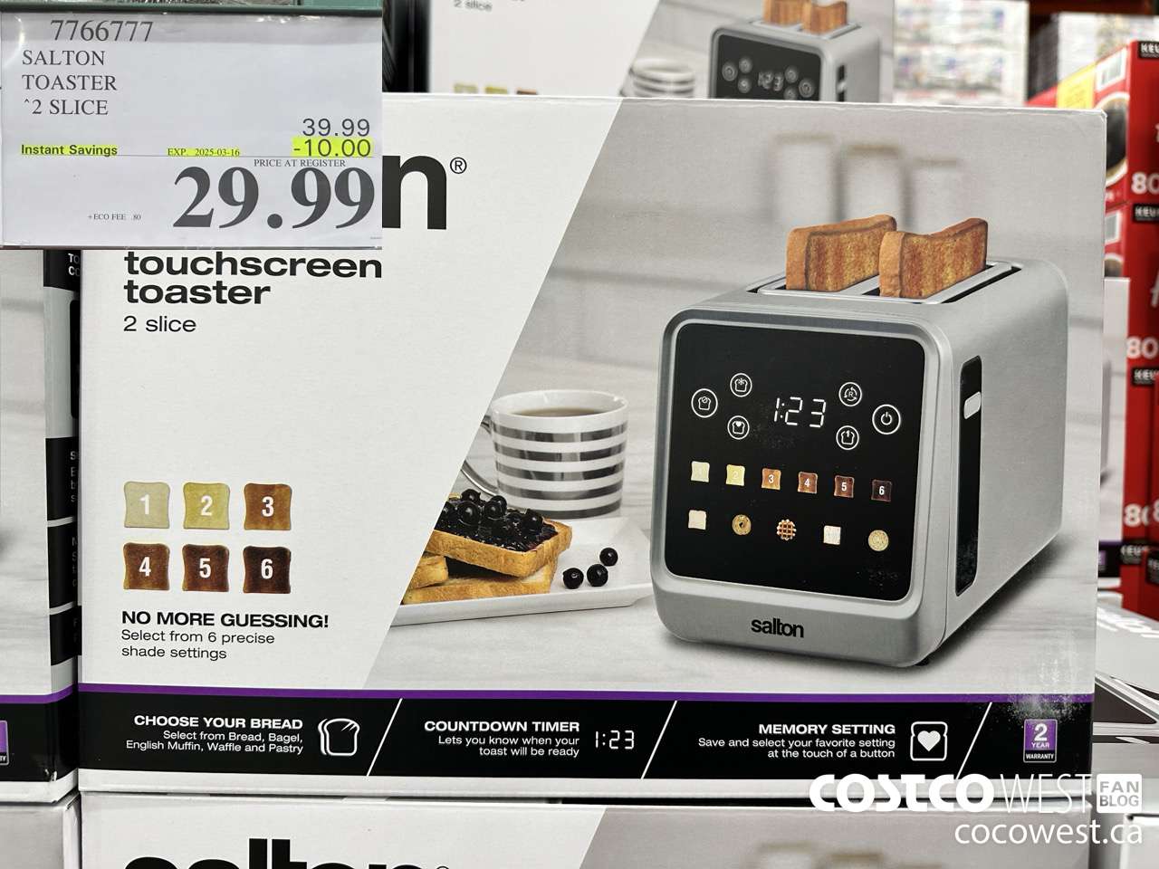 7766777 SALTON TOASTER 2 SLICE ($10.00 INSTANT SAVINGS EXPIRES ON 2025-03-16) $29.99