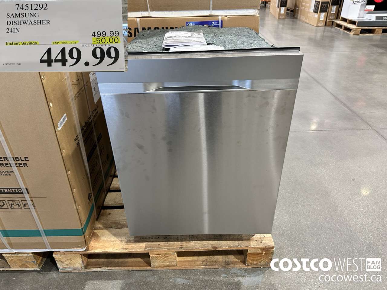 7451292 SAMSUNG DISHWASHER 24IN  ($50.00 INSTANT SAVINGS EXPIRES ON 2025-03-02) $449.99