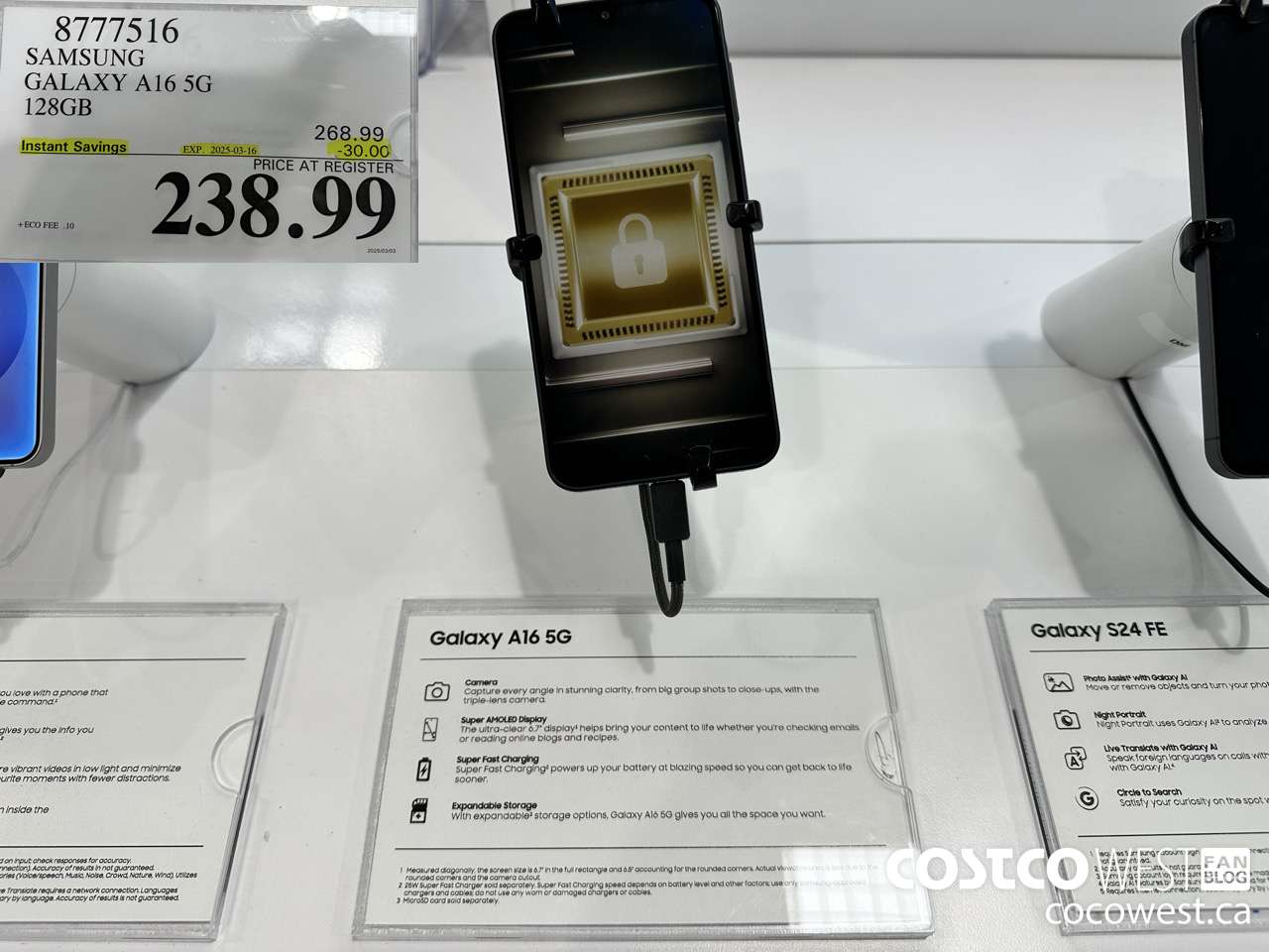 8777516 SAMSUNG GALAXY A16 5G 128GB ($30.00 INSTANT SAVINGS EXPIRES ON 2025-03-16) $238.99