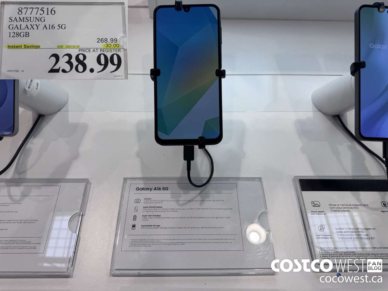 8777516 SAMSUNG GALAXY A16 5G 128GB ($30.00 INSTANT SAVINGS EXPIRES ON 2025-03-25) $238.99