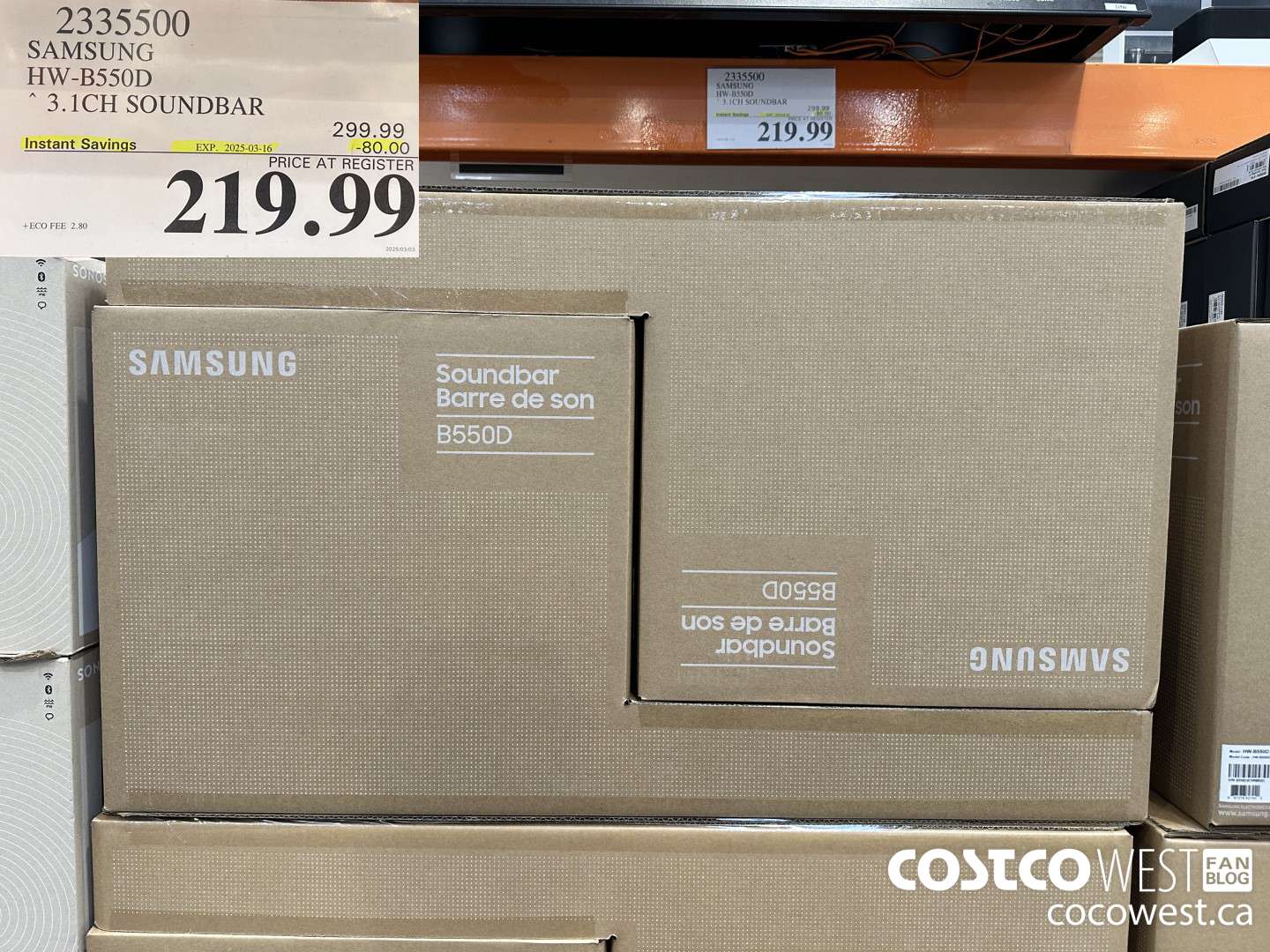 2335500 SAMSUNG HW-B550D SOUNDBAR 3.1CH ($80.00 INSTANT SAVINGS EXPIRES ON 2025-03-16) $219.99