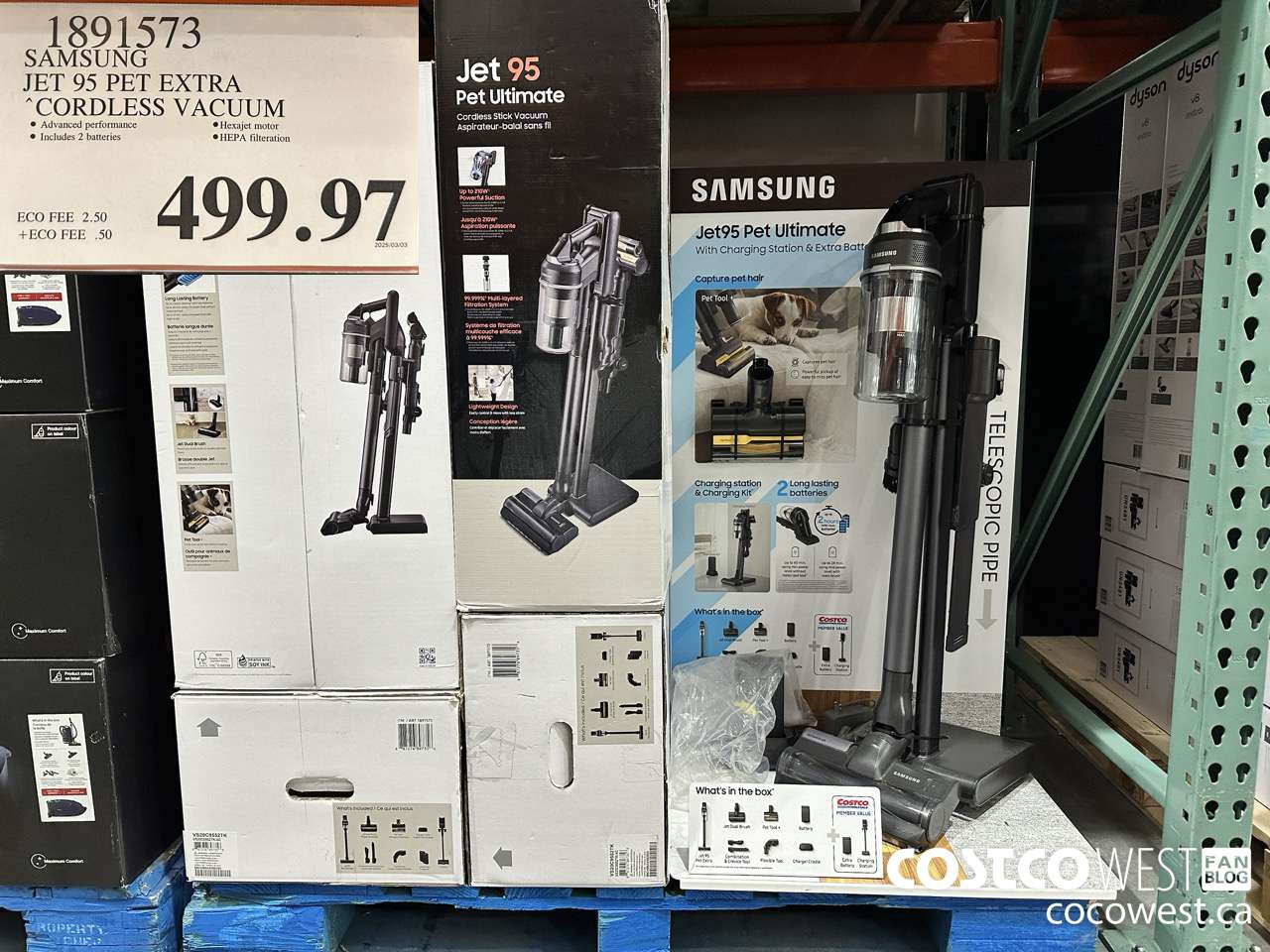 1891573 SAMSUNG JET 95 PET EXTRA STICK VACUUM $499.97