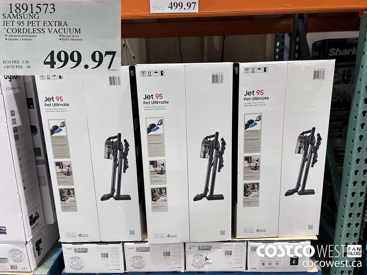 1891573 SAMSUNG JET 95 PET EXTRA STICK VACUUM $499.97
