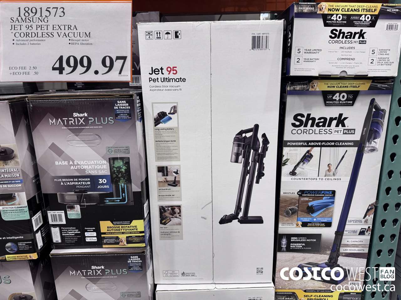 1891573 SAMSUNG JET 95 PET EXTRA STICK VACUUM $499.97